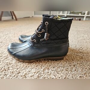 Sperry Black Quilted Winter Boots